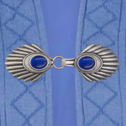 Vest clip lapis old silver