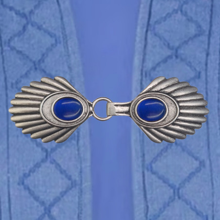 Vest clip lapis old silver