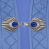Vest clip lapis old silver
