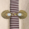 Vest clip opal white old gold
