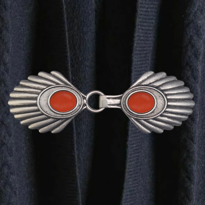 Vest clip bloodcoral old silver