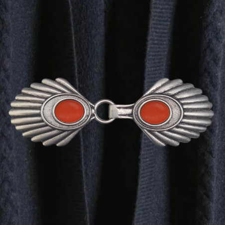 Vest clip bloodcoral old silver