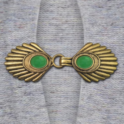Vest clip emerald old gold