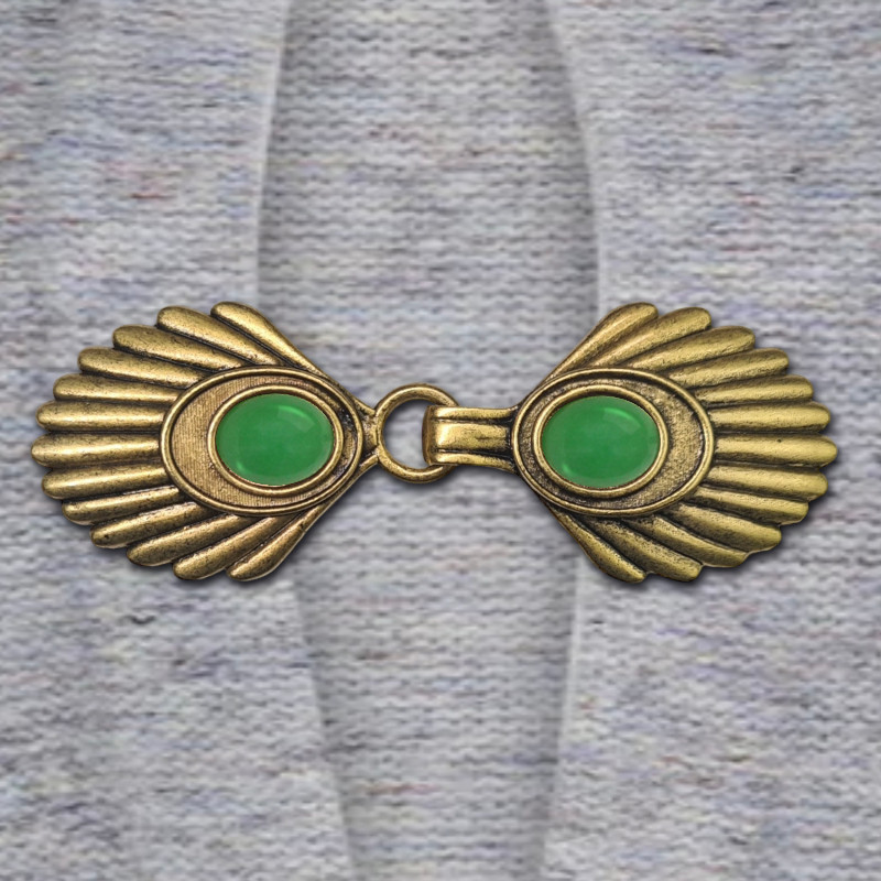 Vest clip emerald old gold