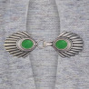 Vest clip emerald old silver