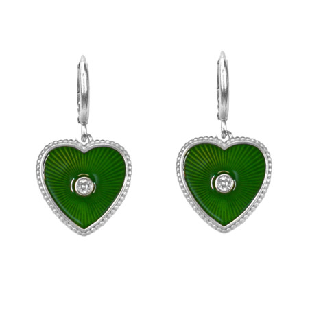 Heart earrings Moss silver