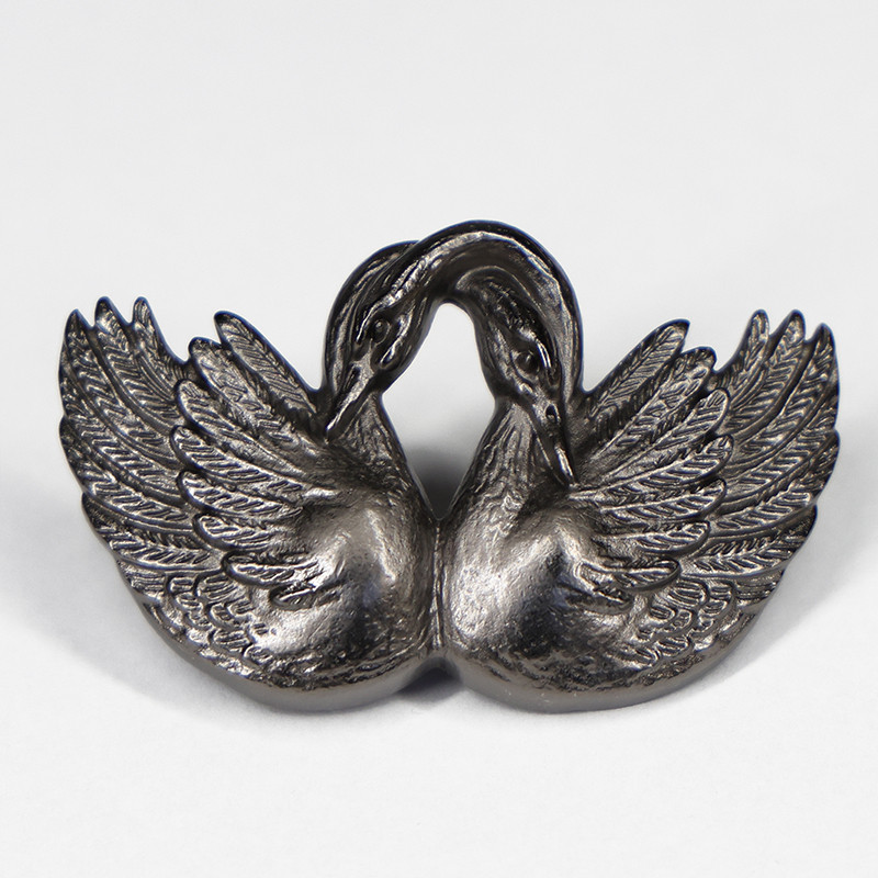 Swan Vest clip Pewter