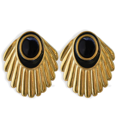 Venus Studs Black Gold