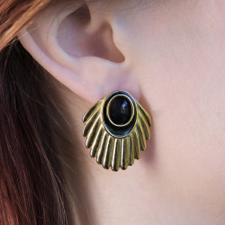 Venus studs black gp