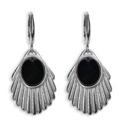 Venus Black Earrings Silver