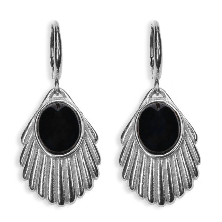 Venus Black Earrings Silver