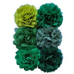 Chiffon Blumen Green-mix