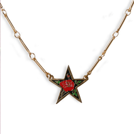 Vintage Charm Red Rosy Star
