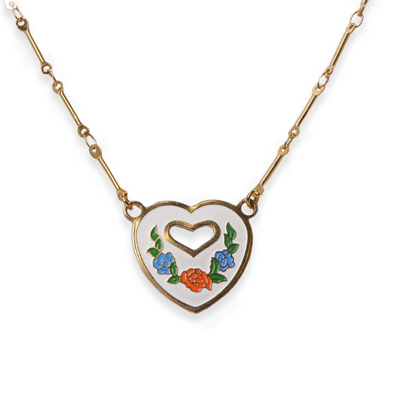 Vintage Charm Blue and Orange Heart