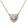 Vintage Charm Blue and Orange Heart